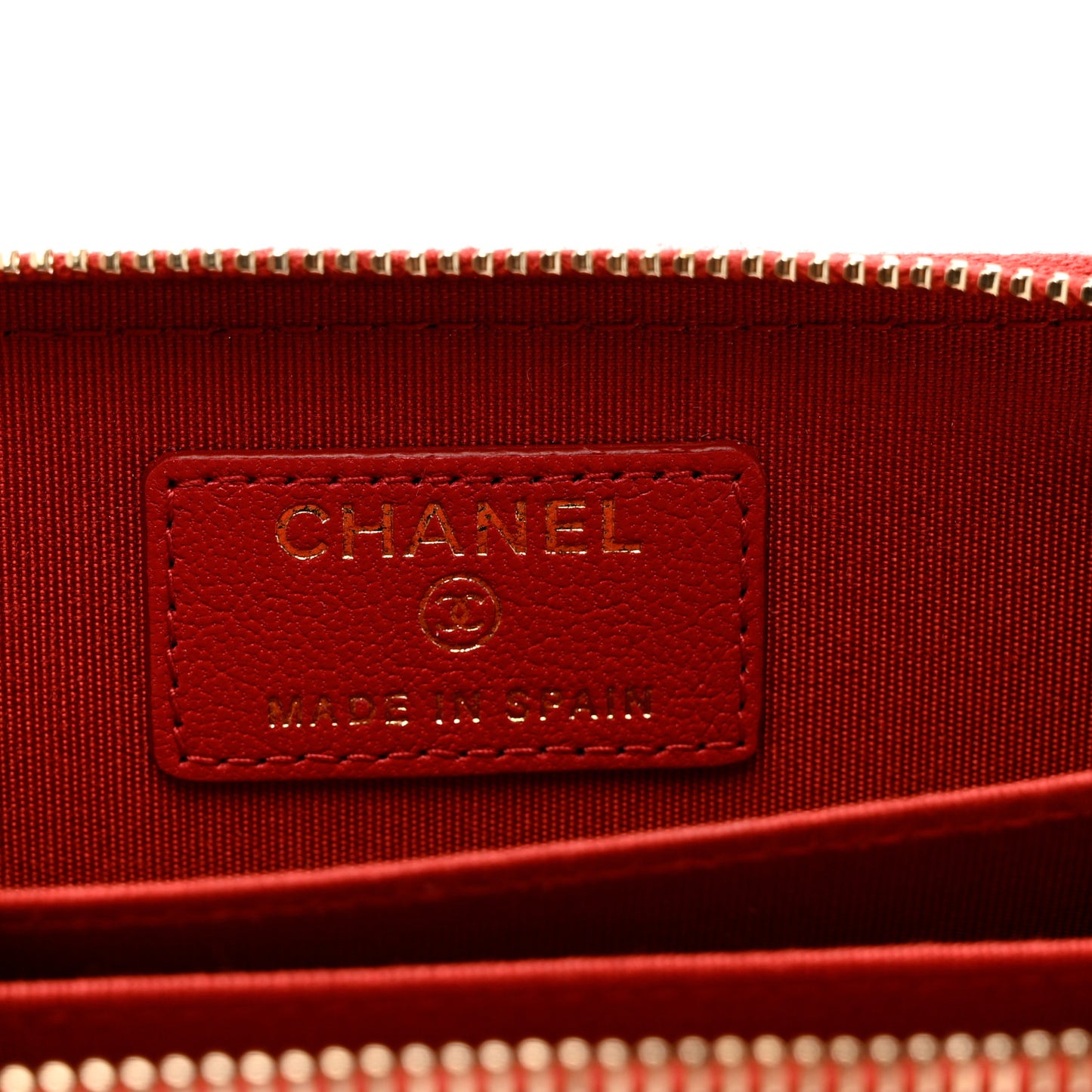 Lambskin Quilted Chanel 19 Zip Around Coin Purse Wallet Dark Red