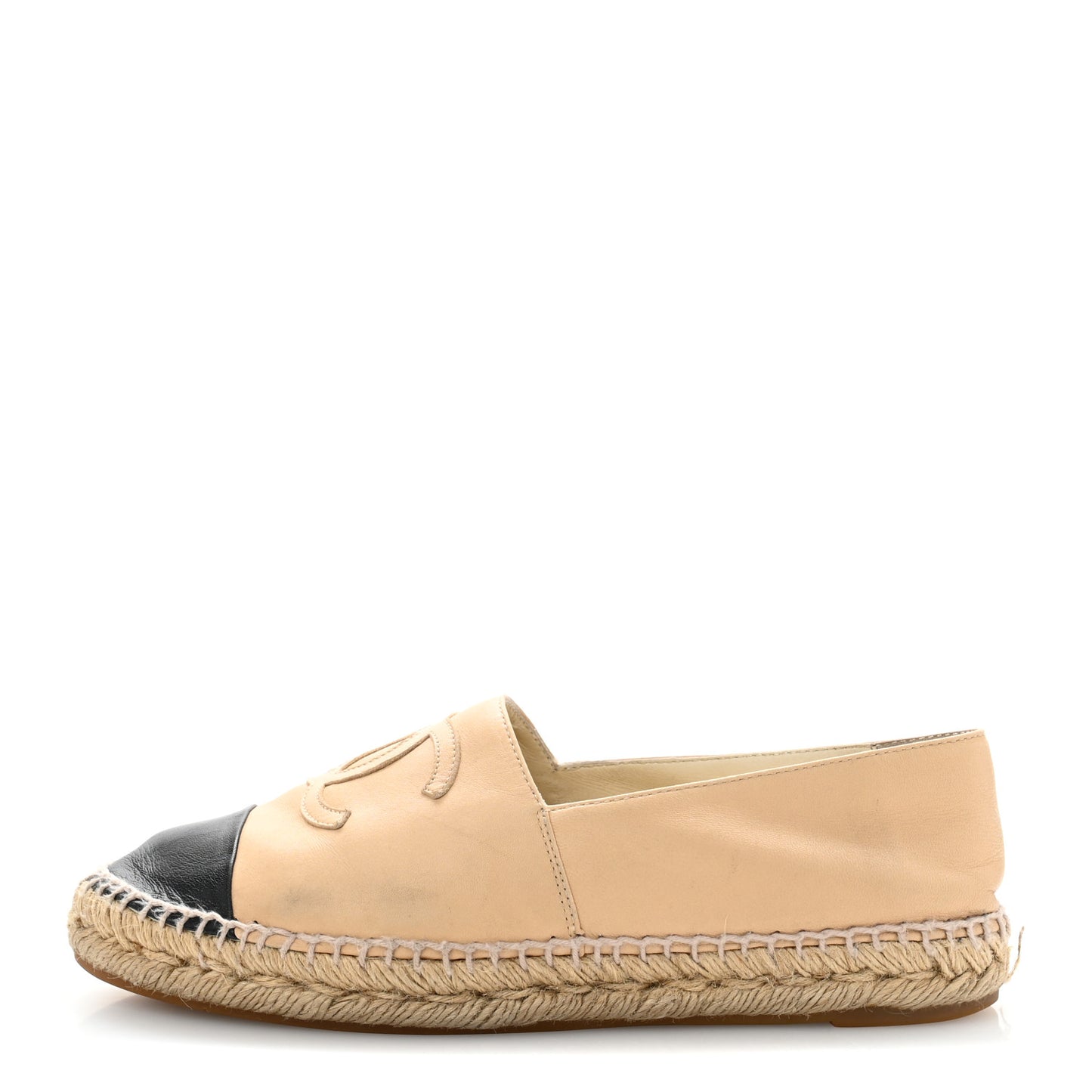Lambskin CC Espadrilles 39 Beige Black