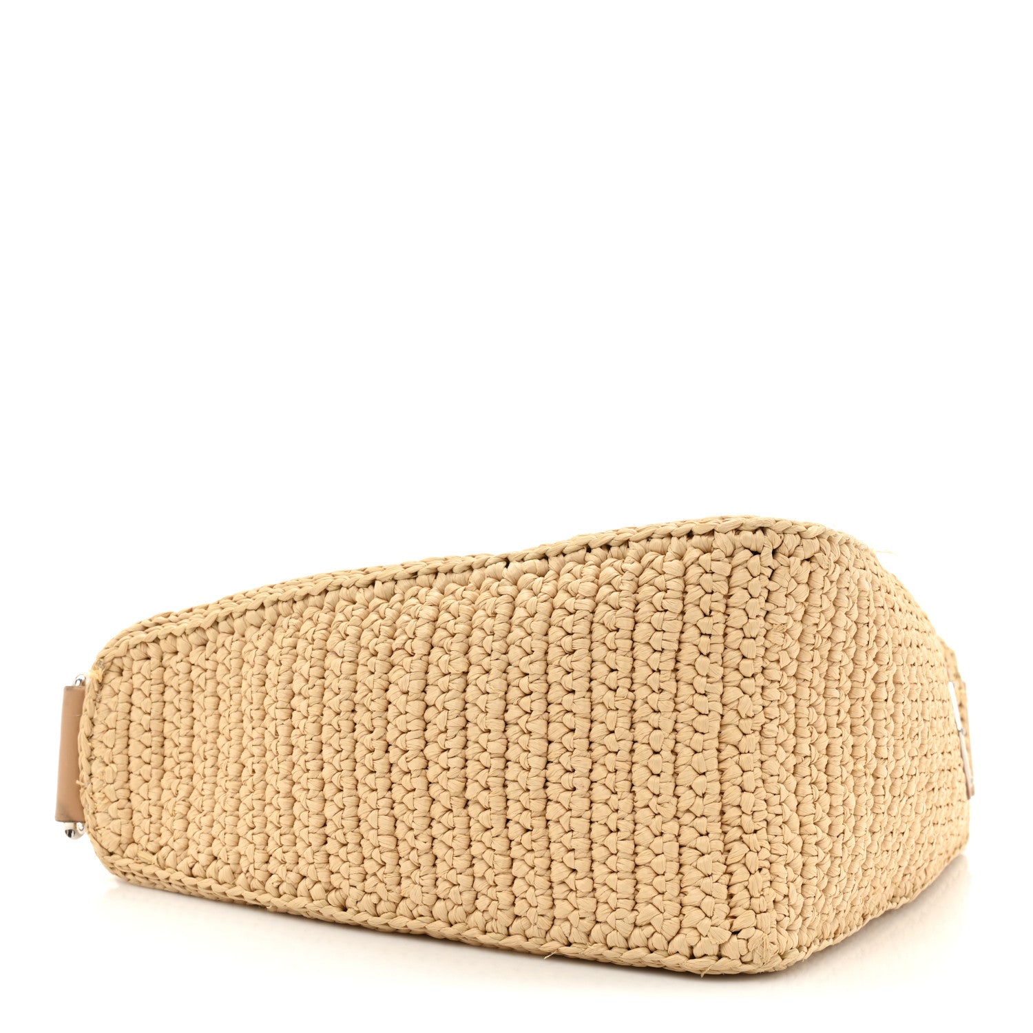 Prada Yarn Raffia Effect Crochet Triangle Shoulder Bag Naturale 4 of 12