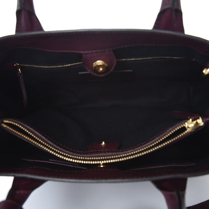 Burberry Grainy Calfskin House Check Medium Banner Tote Mahogany Red 4 of 7