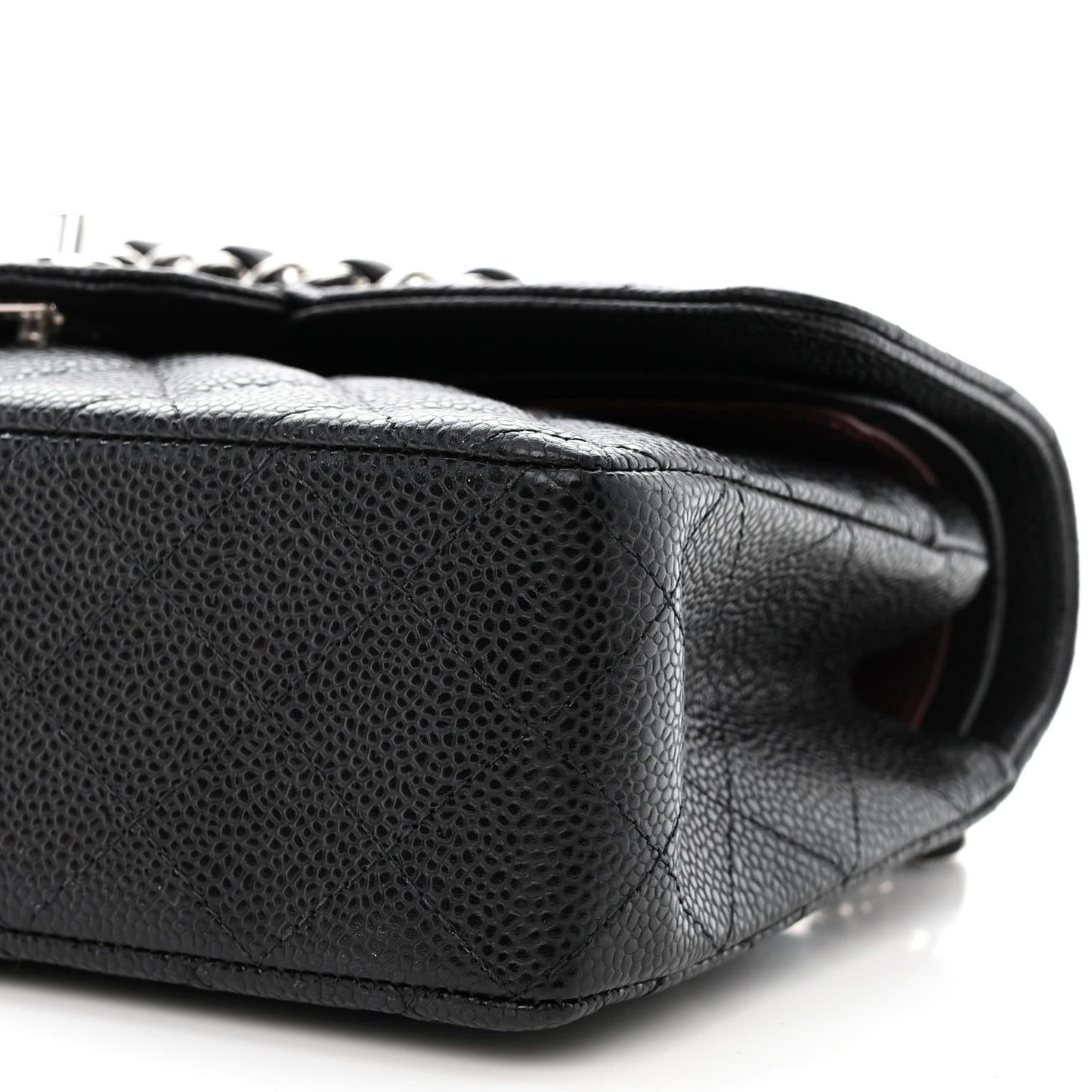 Caviar Quilted Small Double Flap Black