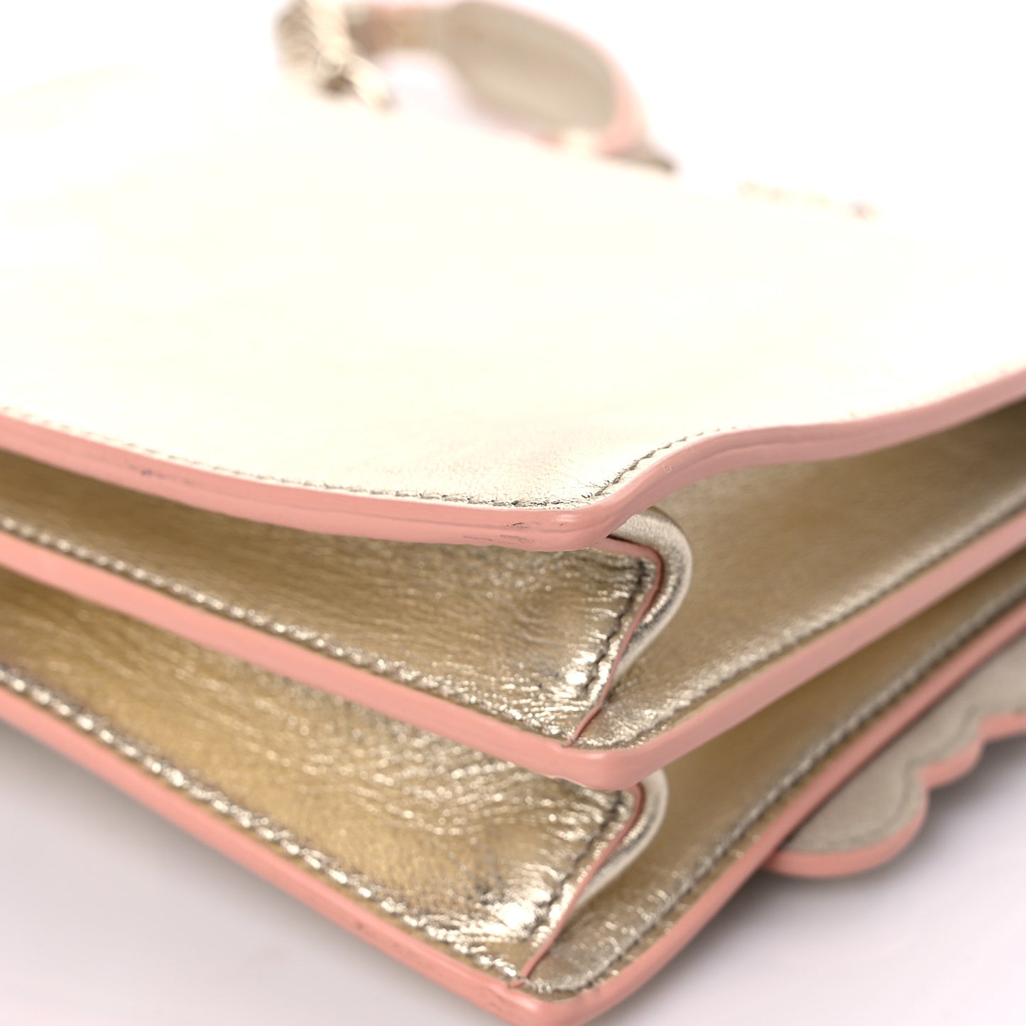 Vitello Catalan Mirror Scalloped Multi Studded Small Kan I Shoulder Bag Champagne