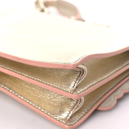 Fendi Vitello Catalan Mirror Scalloped Multi Studded Small Kan I Shoulder Bag Champagne 11 of 12