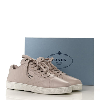 Prada Nappa Logo Embossed Womens Low Top Sneakers 39.5 Opale 12 of 12