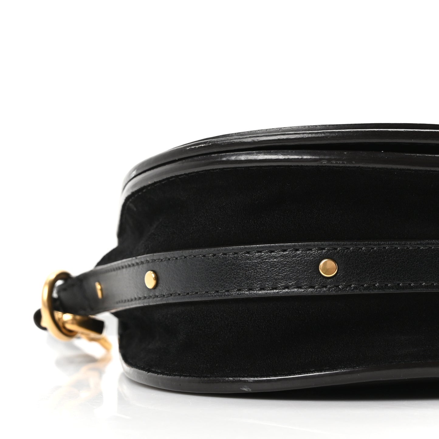Calfskin Suede Small Nile Bracelet Bag Black
