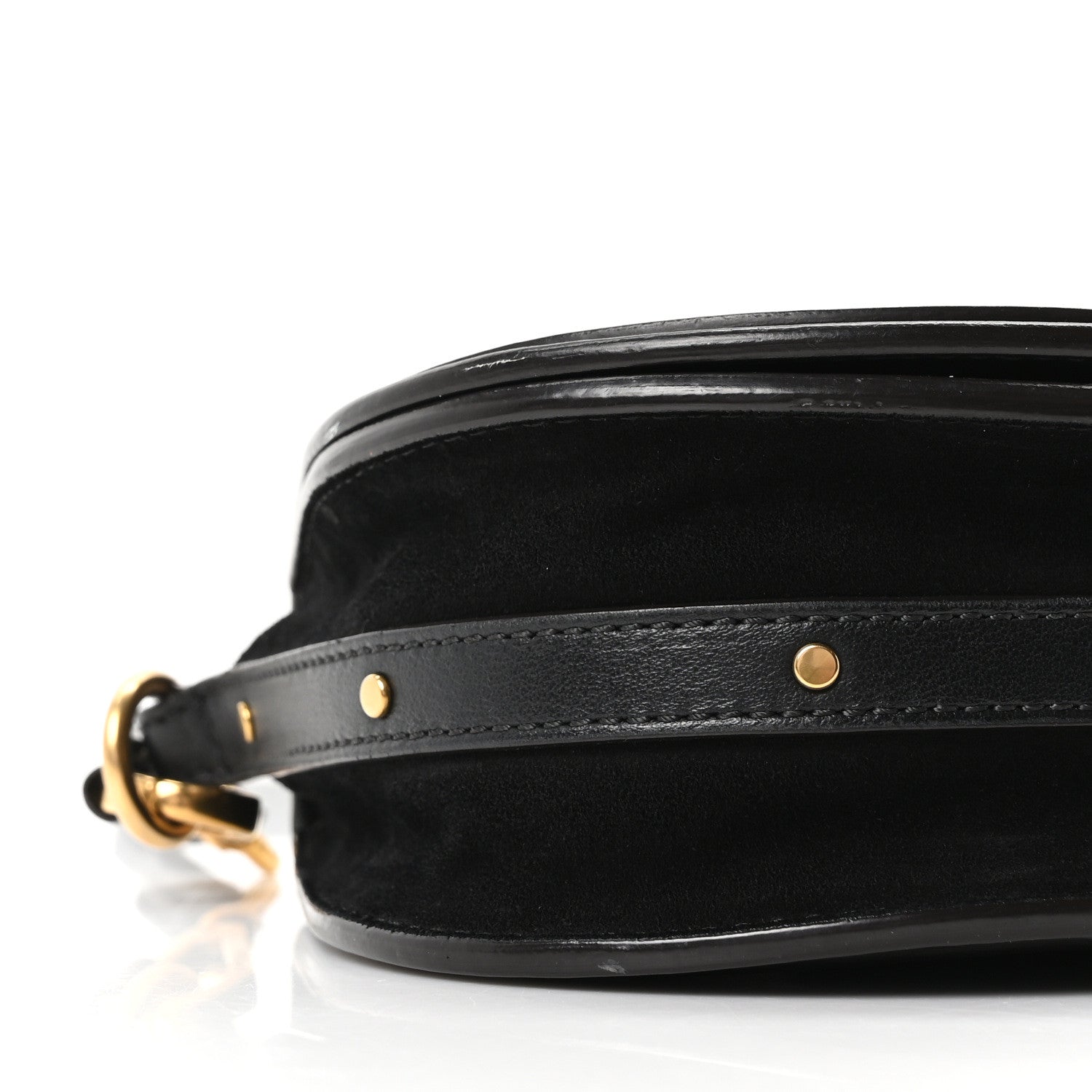 Chloe Calfskin Suede Small Nile Bracelet Bag Black 8 of 9
