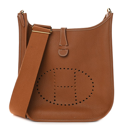 Hermes Taurillon Clemence Evelyne III PM Gold 1 of 11
