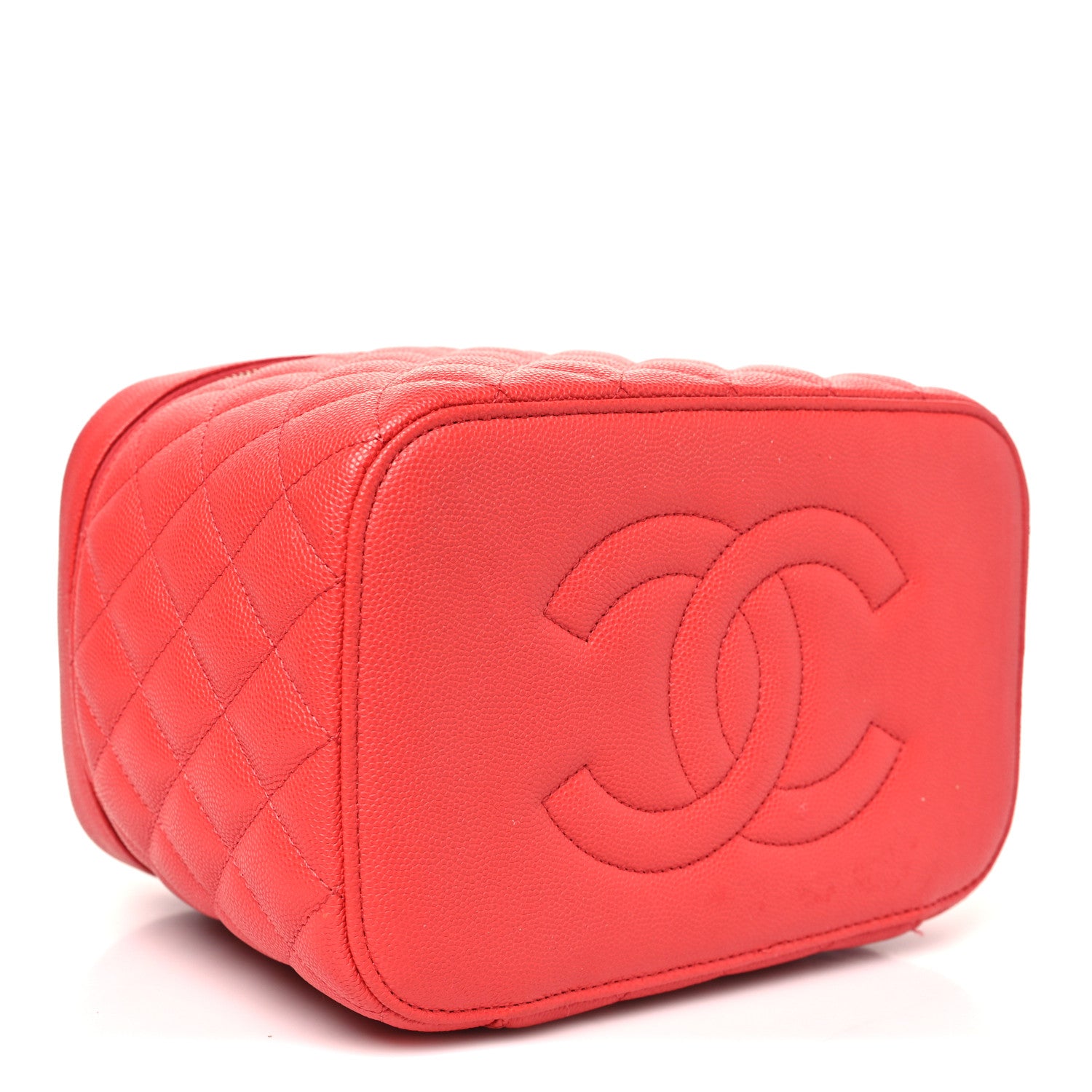 Chanel Caviar Quilted Large Vanity Pouch Red 5 of 12