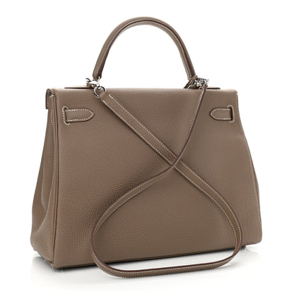 Hermes Togo Kelly Retourne 32 Etoupe 3 of 11