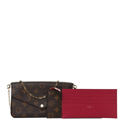 Louis Vuitton Monogram Pochette Felicie Chain Wallet Fuchsia 1 of 10