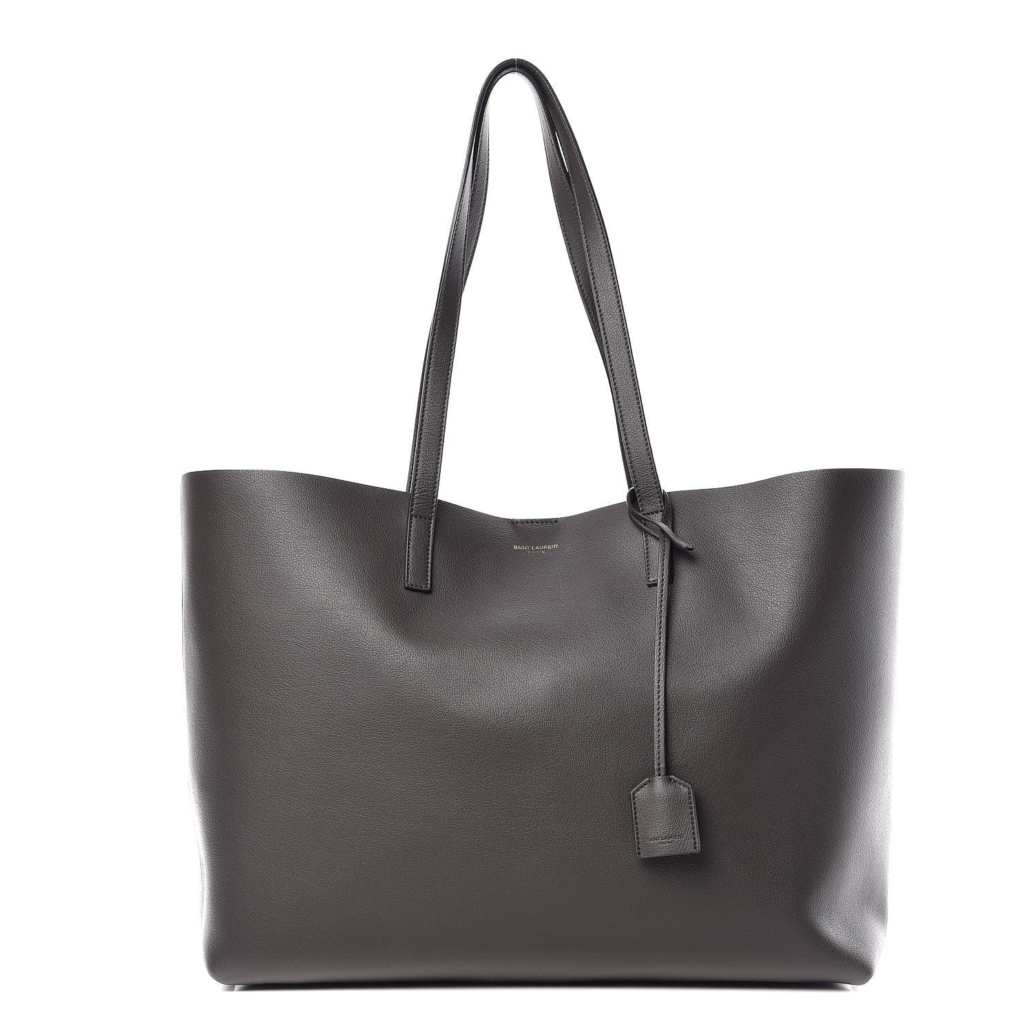Saint Laurent Calfskin Large Shopping Tote Coal 3 of 9