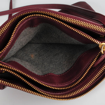 Celine Smooth Lambskin Small Trio Crossbody Bag Burgundy 6 of 10