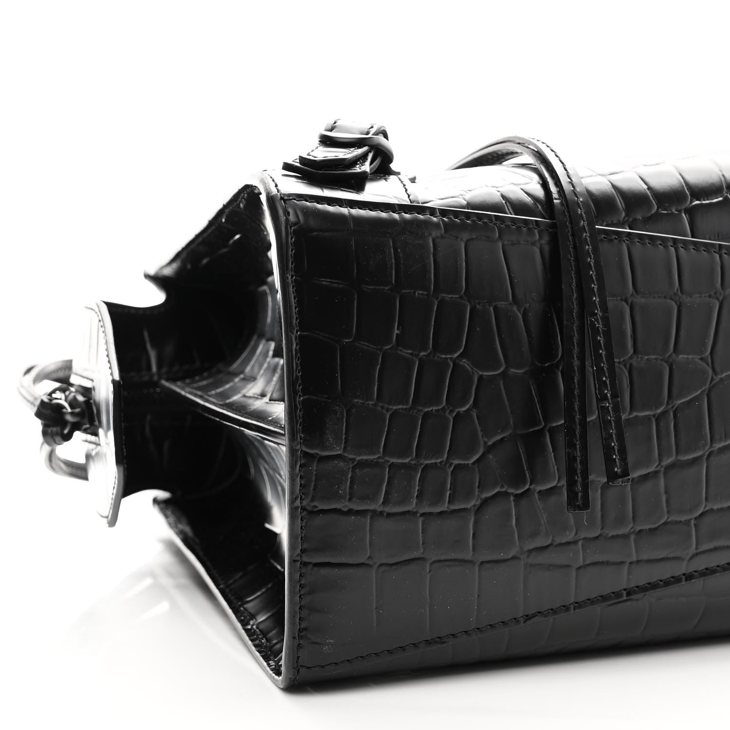 Balenciaga Semi Shiny Calfskin Crocodile Embossed Neo Classic Black Hardware S City Black 7 of 8