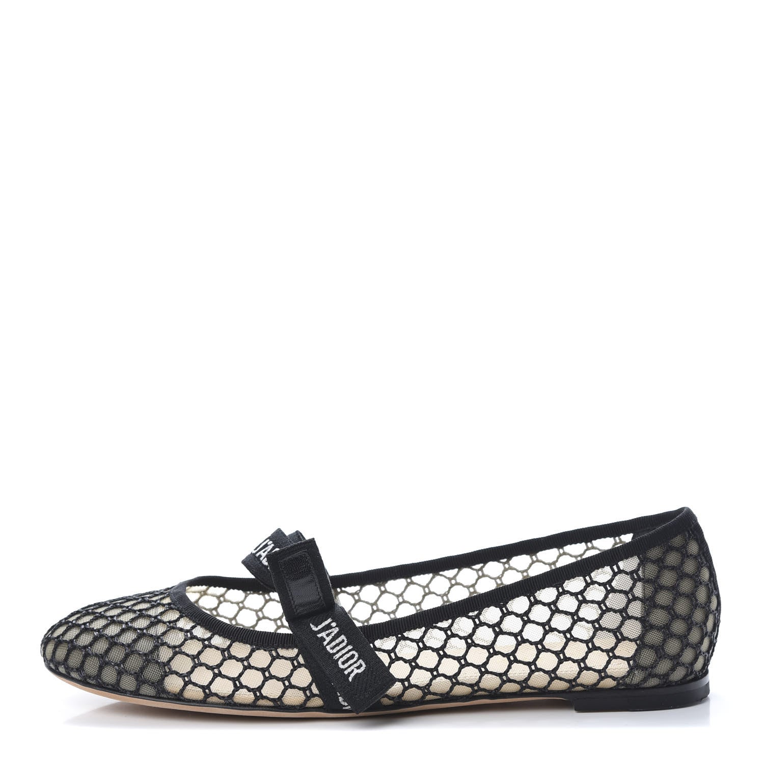 Christian Dior Resille Ribbon Miss J'Adior Ballet Flat 39 Black 1 of 8