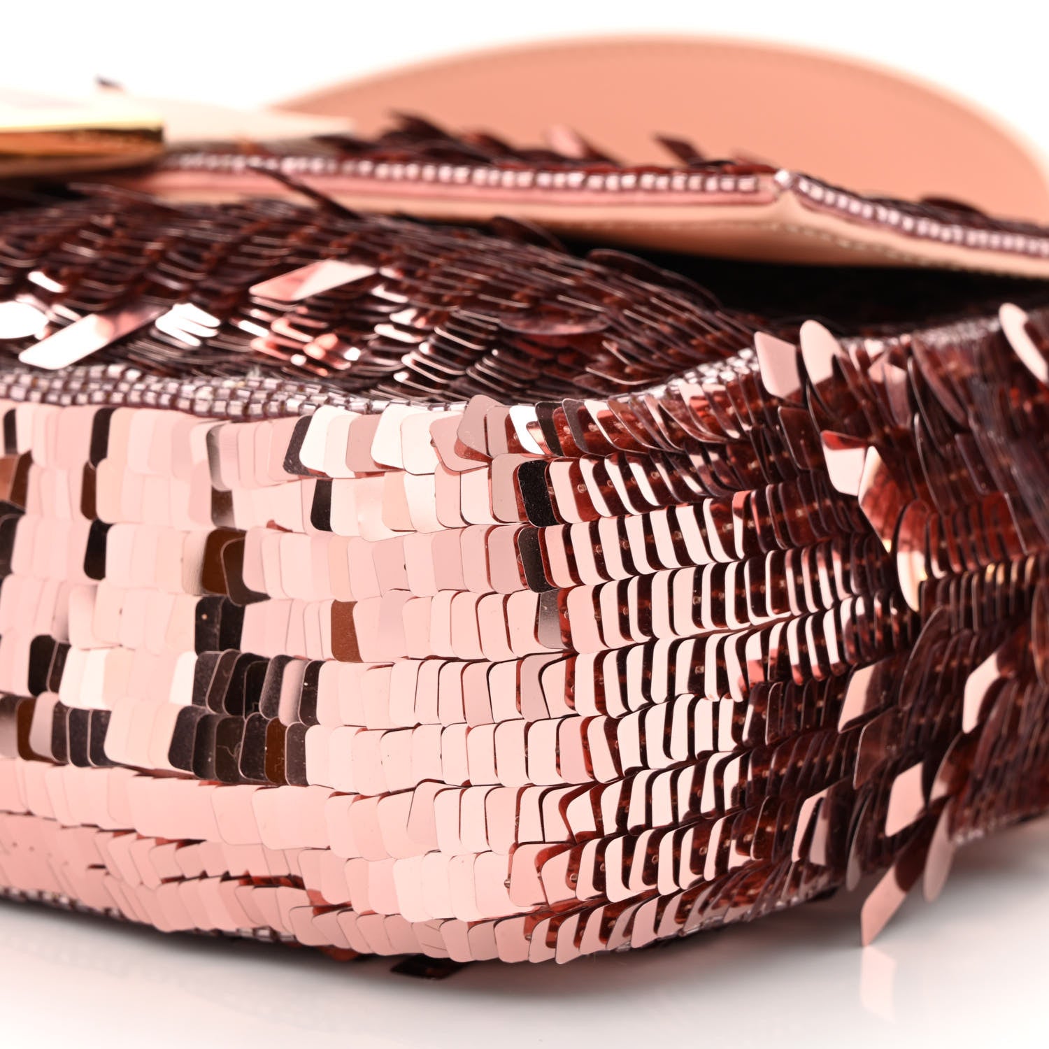 Fendi Sequin Paillettes Vitello Grace Sex and the City Baguette Baby Pink 10 of 10
