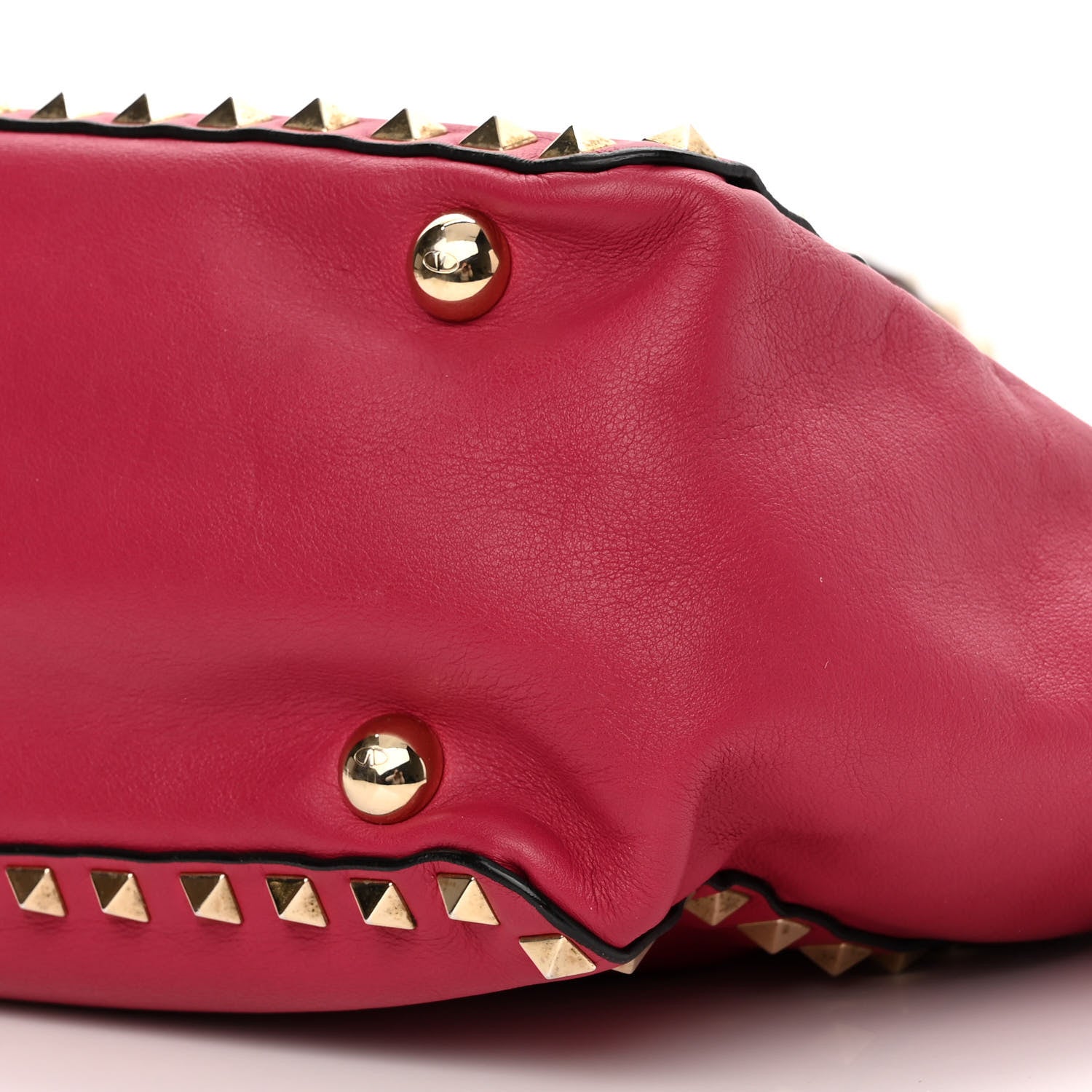 Valentino Garavani Vitello Small Rockstud Tote Fuchsia 9 of 10