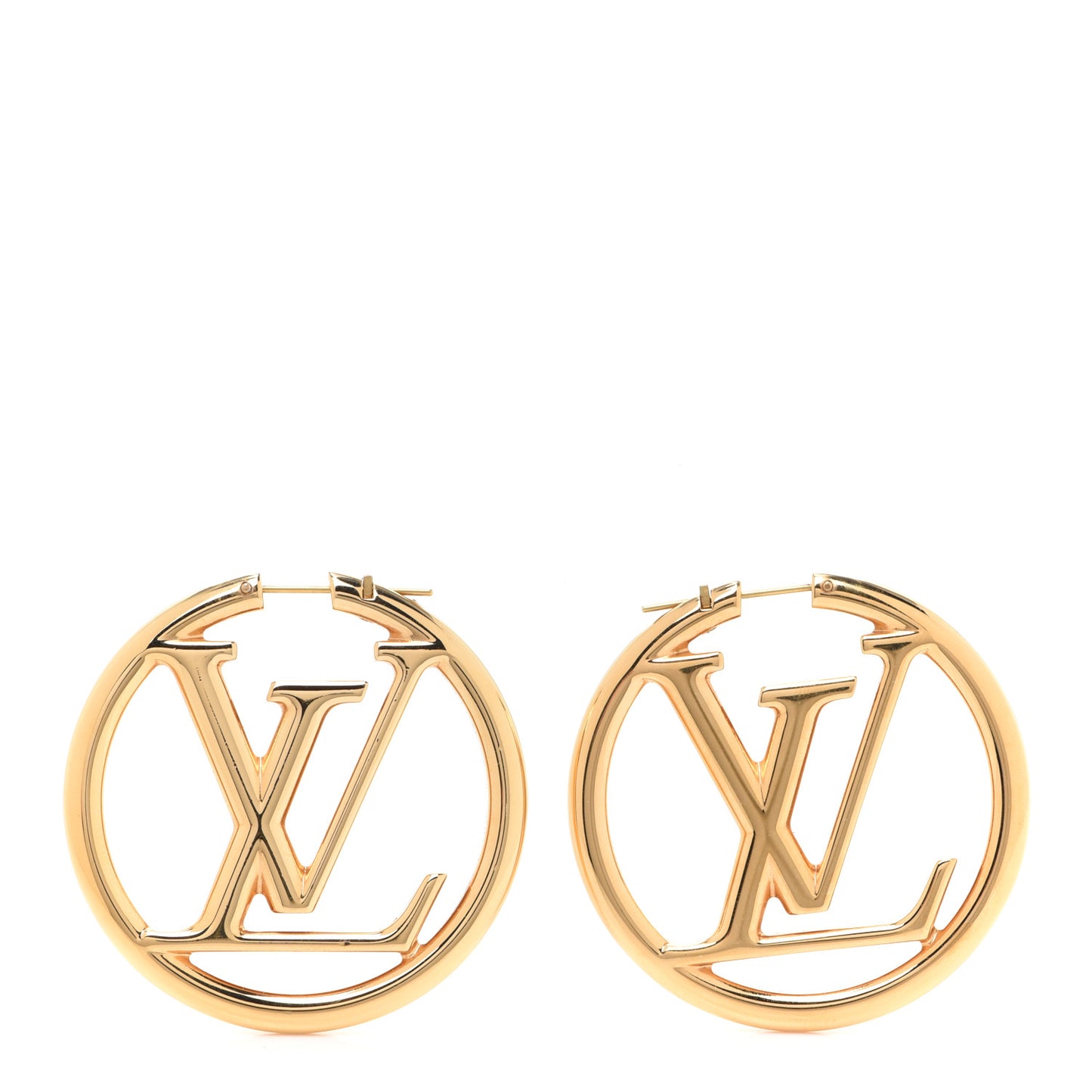 Metal Louise Hoop Earrings Gold