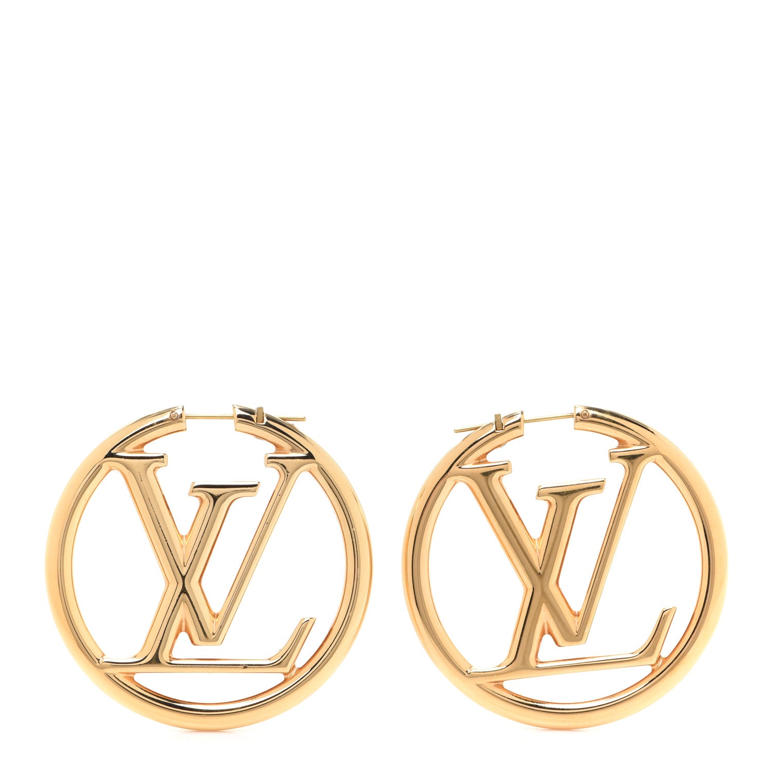 Louis Vuitton Metal Louise Hoop Earrings Gold 1 of 5
