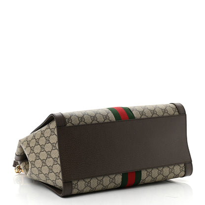 Gucci GG Supreme Monogram Web Medium Ophidia Tote Bag Brown 4 of 11