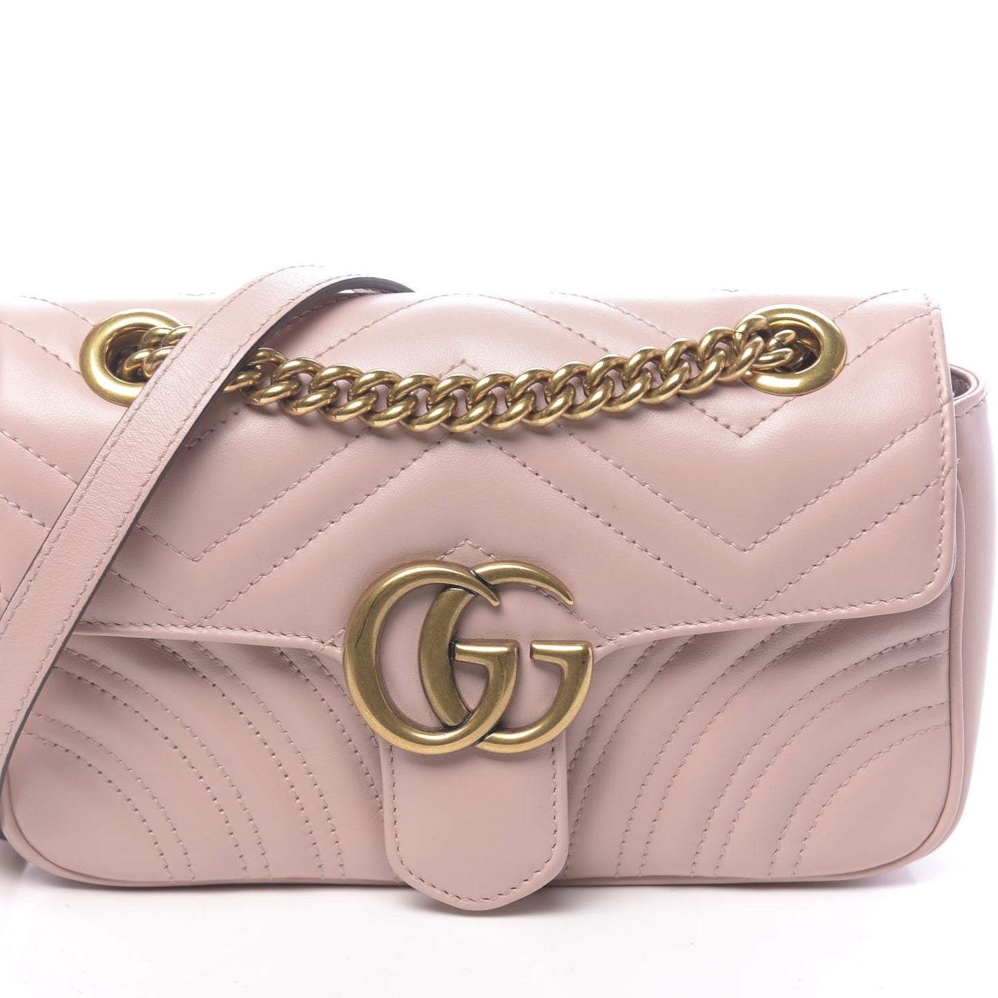 Calfskin Matelasse Mini GG Marmont Shoulder Bag Perfect Pink