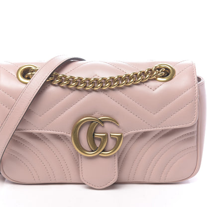 Gucci Calfskin Matelasse Mini GG Marmont Shoulder Bag Perfect Pink 10 of 10