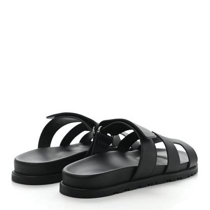 Hermes Calfskin Womens Chypre Sandals 38 Black 4 of 8