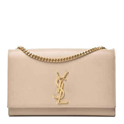 Saint Laurent Grain De Poudre Medium Monogram Kate Satchel Nude Powder 1 of 10