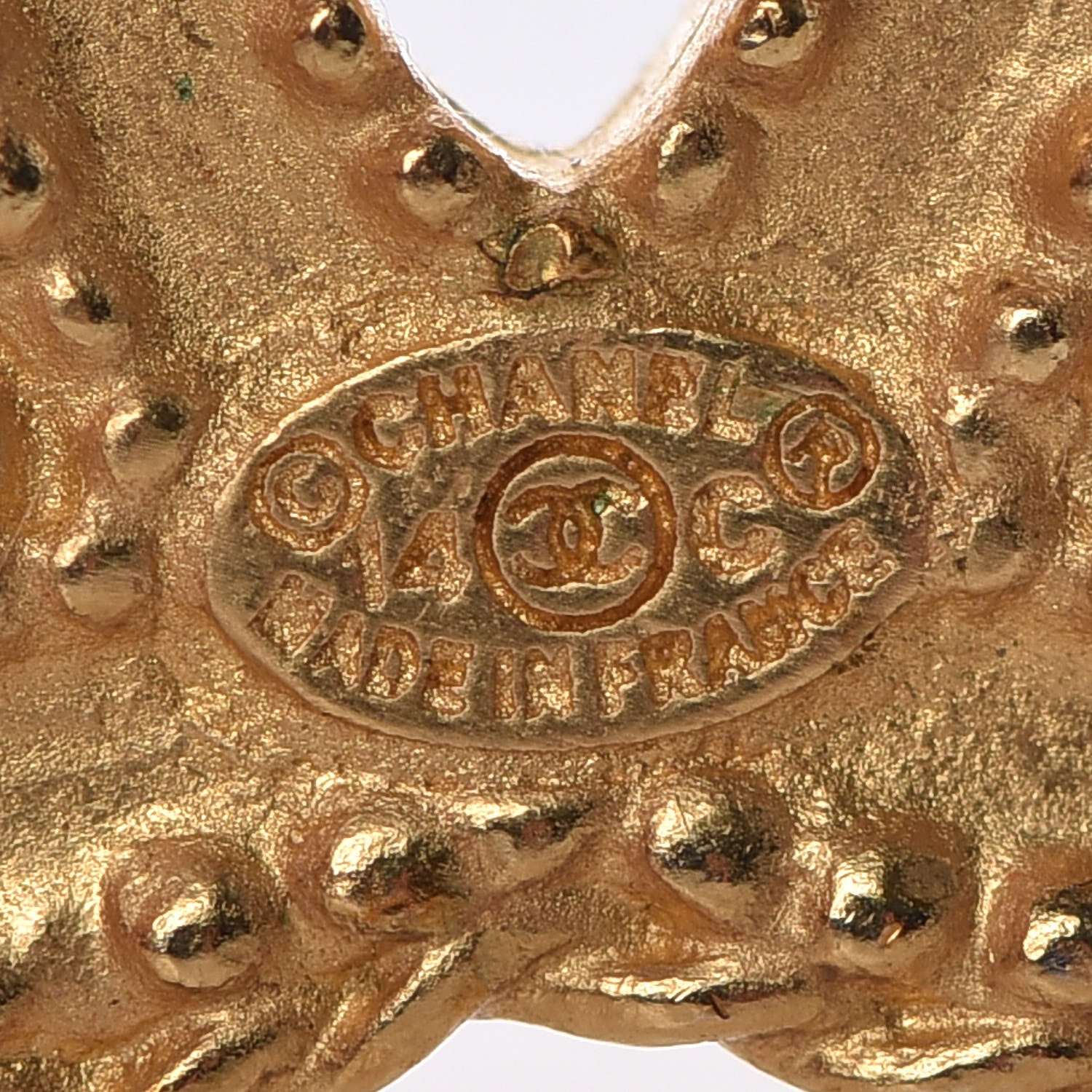 Chanel CC Drop Earrings Matte Gold 3 of 5