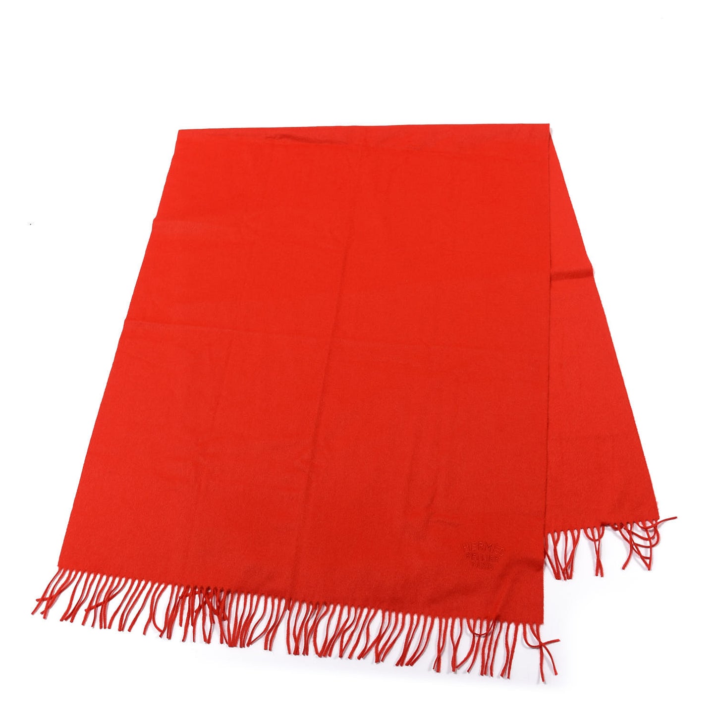 Cashmere Fringe Scarf Red