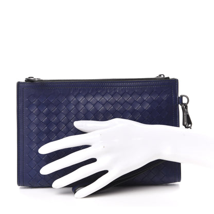 Bottega Veneta Nappa Intrecciato Wristlet Zip Wallet Atlantic 2 of 8