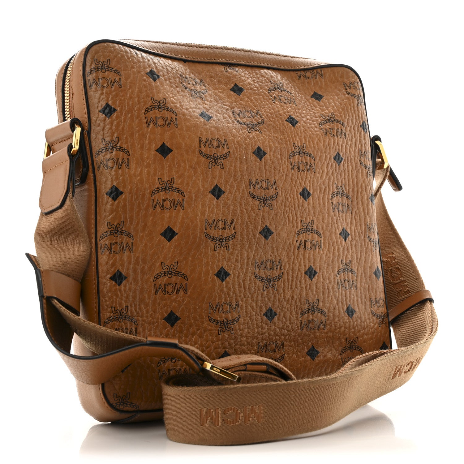 MCM Calfskin Visetos Ottomar Messenger Cognac 3 of 15