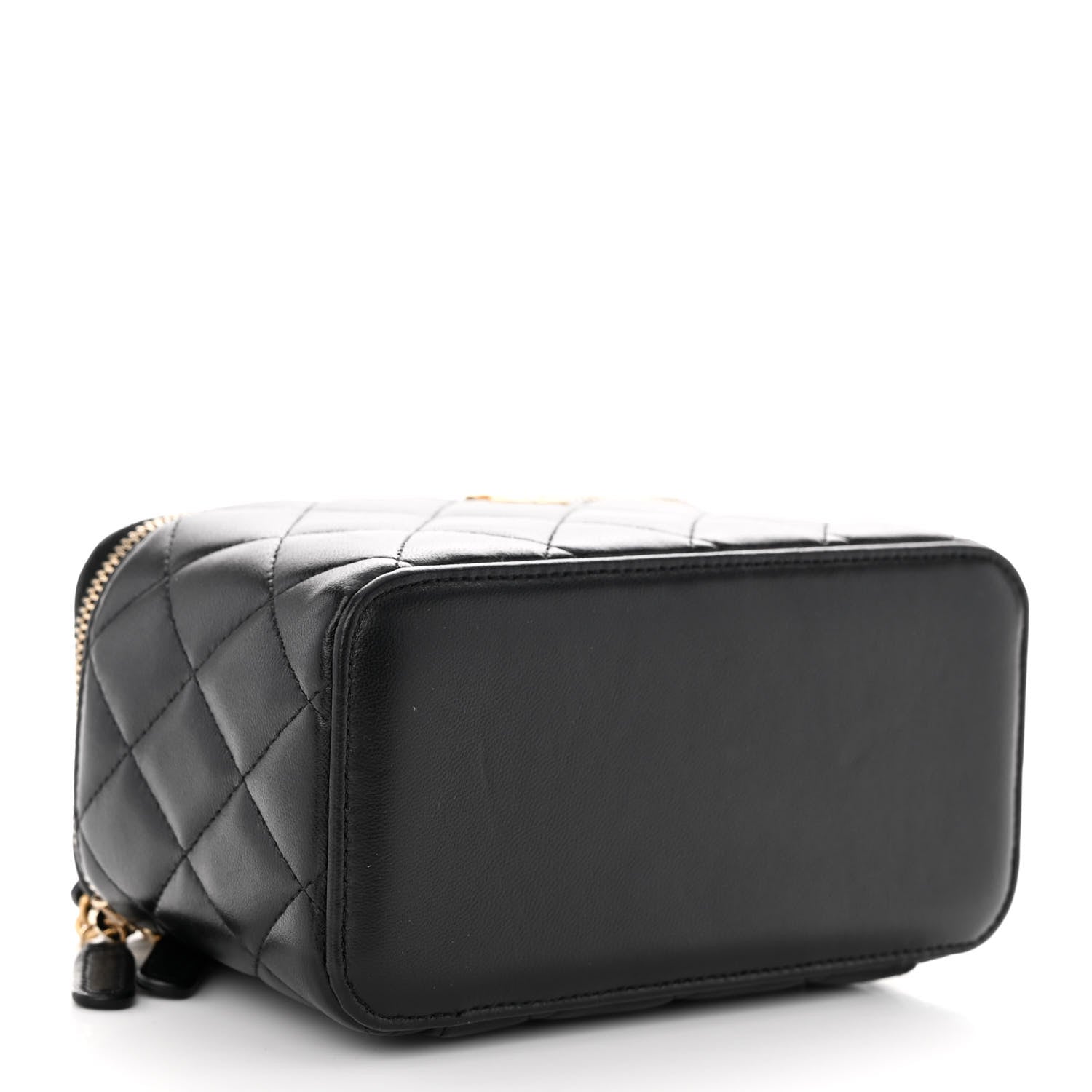 Chanel Lambskin Quilted Small Top Handle Vanity Case With Chain Black 4 of 10