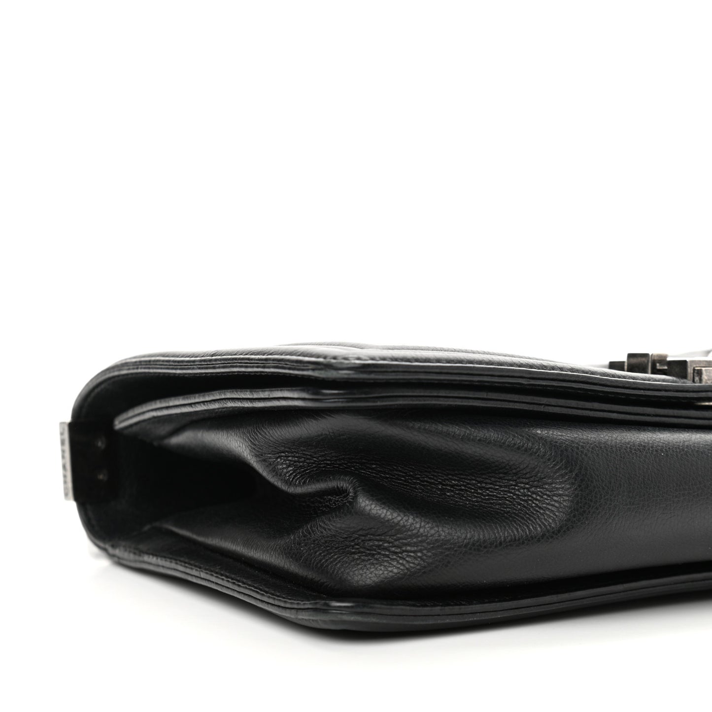 Calfskin Quilted Double Stitch New Medium Boy Flap Black