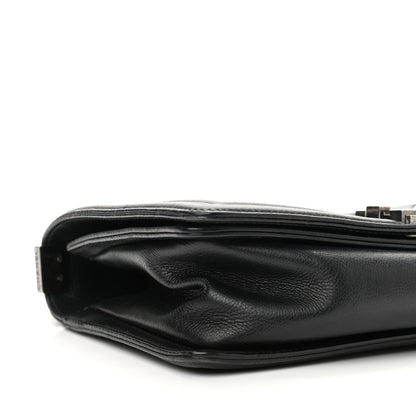 Chanel Calfskin Quilted Double Stitch New Medium Boy Flap Black 8 of 9