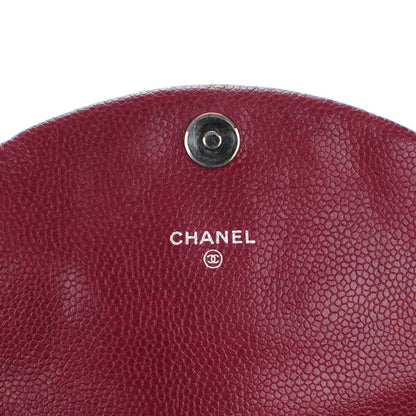 Chanel Caviar Half Moon Wallet On Chain WOC Dark Red 6 of 8