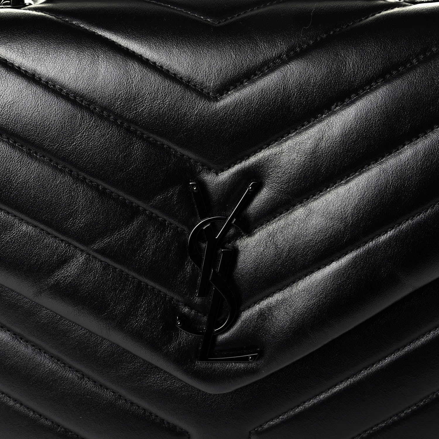 Saint Laurent Calfskin Y Quilted Monogram Medium Loulou Chain Satchel Black 5 of 5