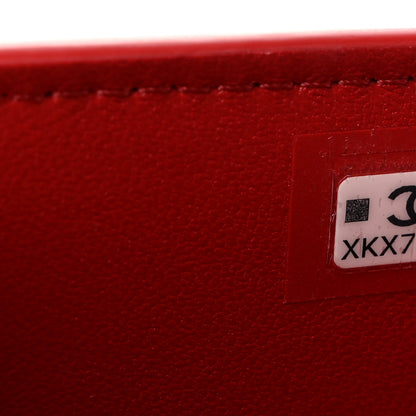 Chanel Calfskin Crocodile Embossed Crococo Passport Holder Dark Red 7 of 8