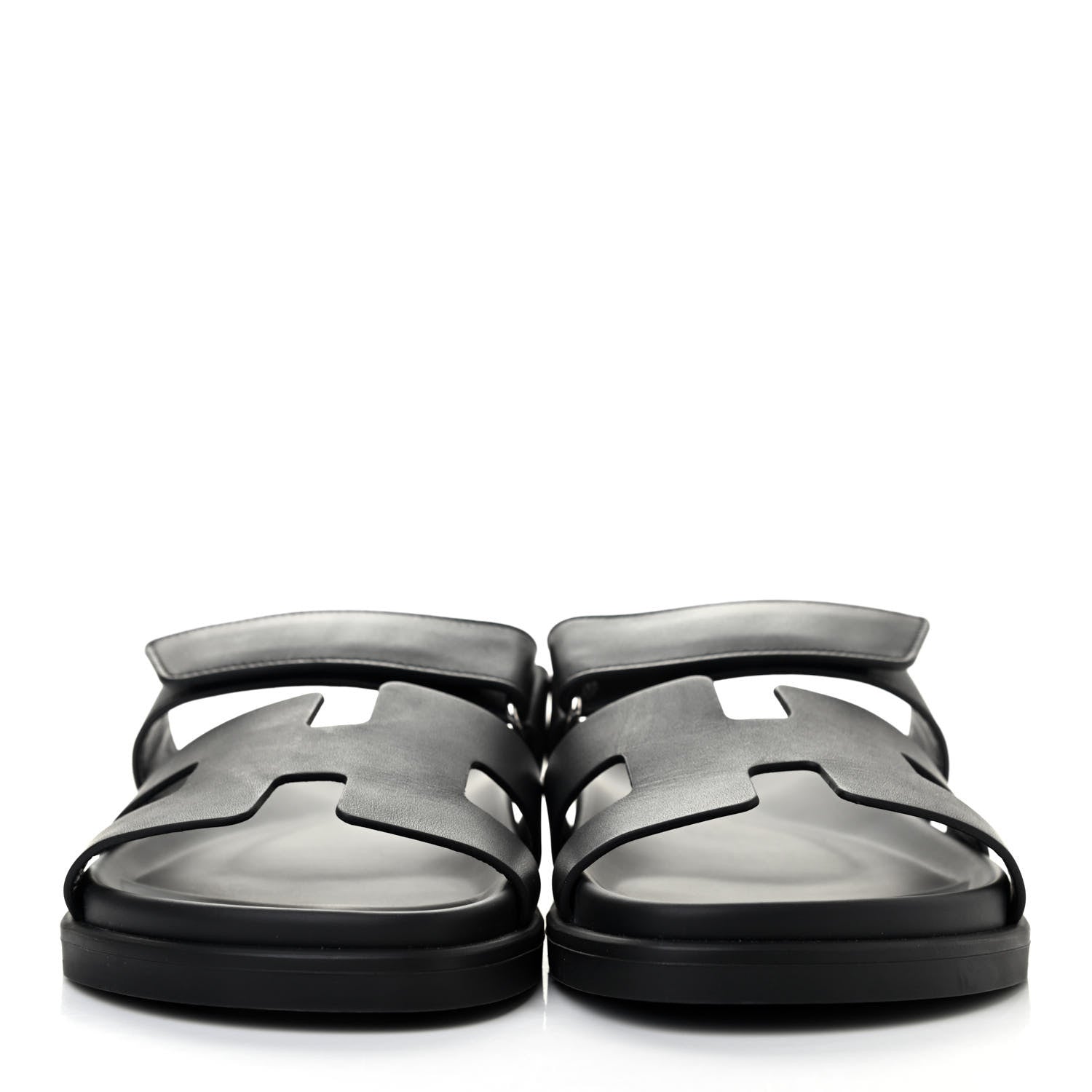 Hermes Calfskin Womens Chypre Sandals 40 Black 2 of 4