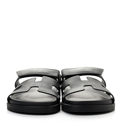 Hermes Calfskin Womens Chypre Sandals 40 Black 2 of 4
