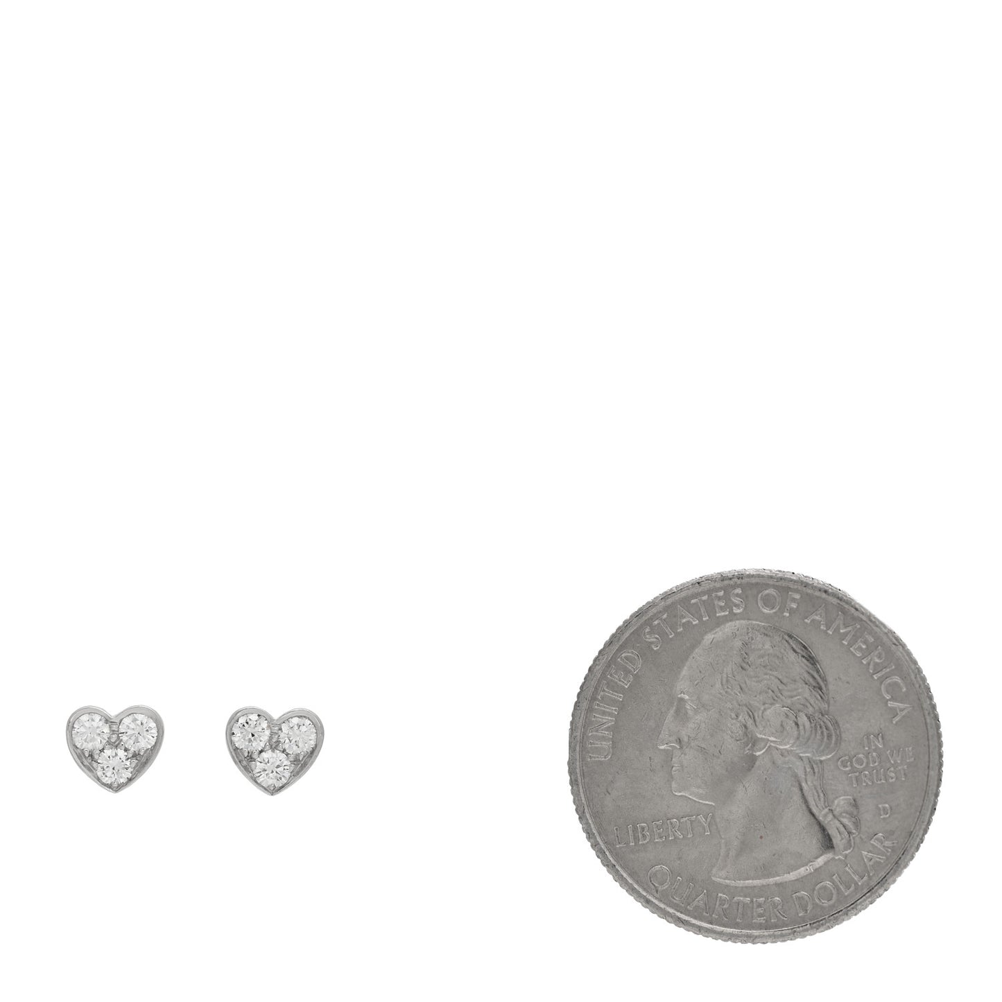 Platinum Diamond Heart Earrings