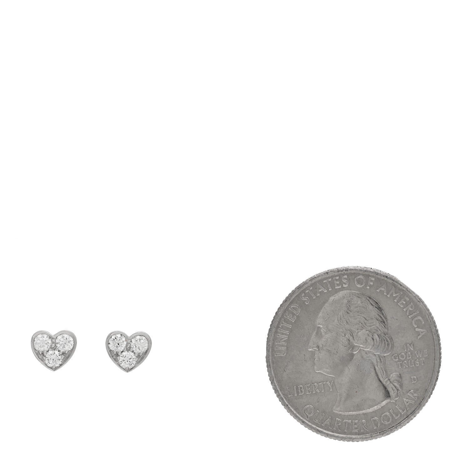 Tiffany Platinum Diamond Heart Earrings 2 of 5