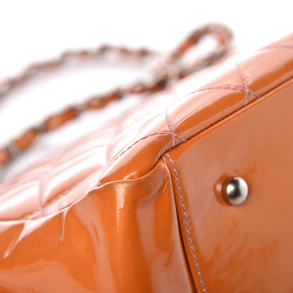 Chanel Patent Quilted Petit Timeless Tote PTT Orange 17 of 23