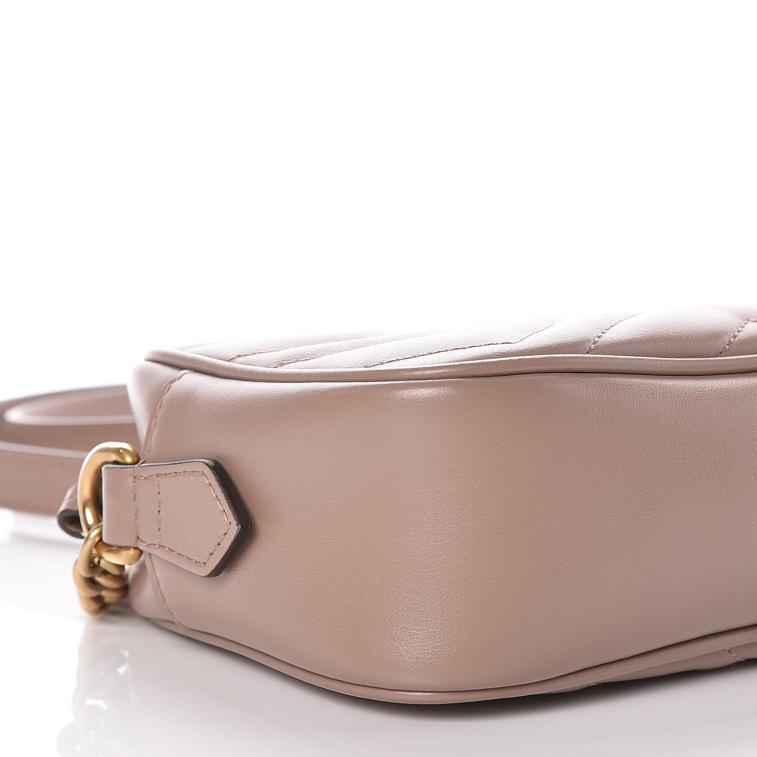 Gucci Calfskin Matelasse Mini GG Marmont Chain Shoulder Bag Porcelain Rose 8 of 9
