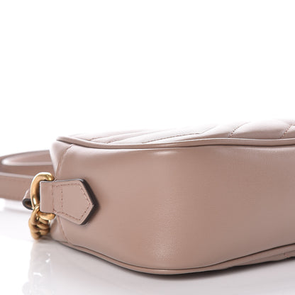 Gucci Calfskin Matelasse Mini GG Marmont Chain Shoulder Bag Porcelain Rose 8 of 9
