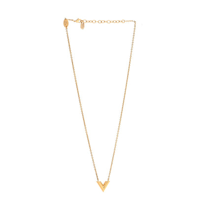 Louis Vuitton Brass Essential V Necklace Gold 3 of 6