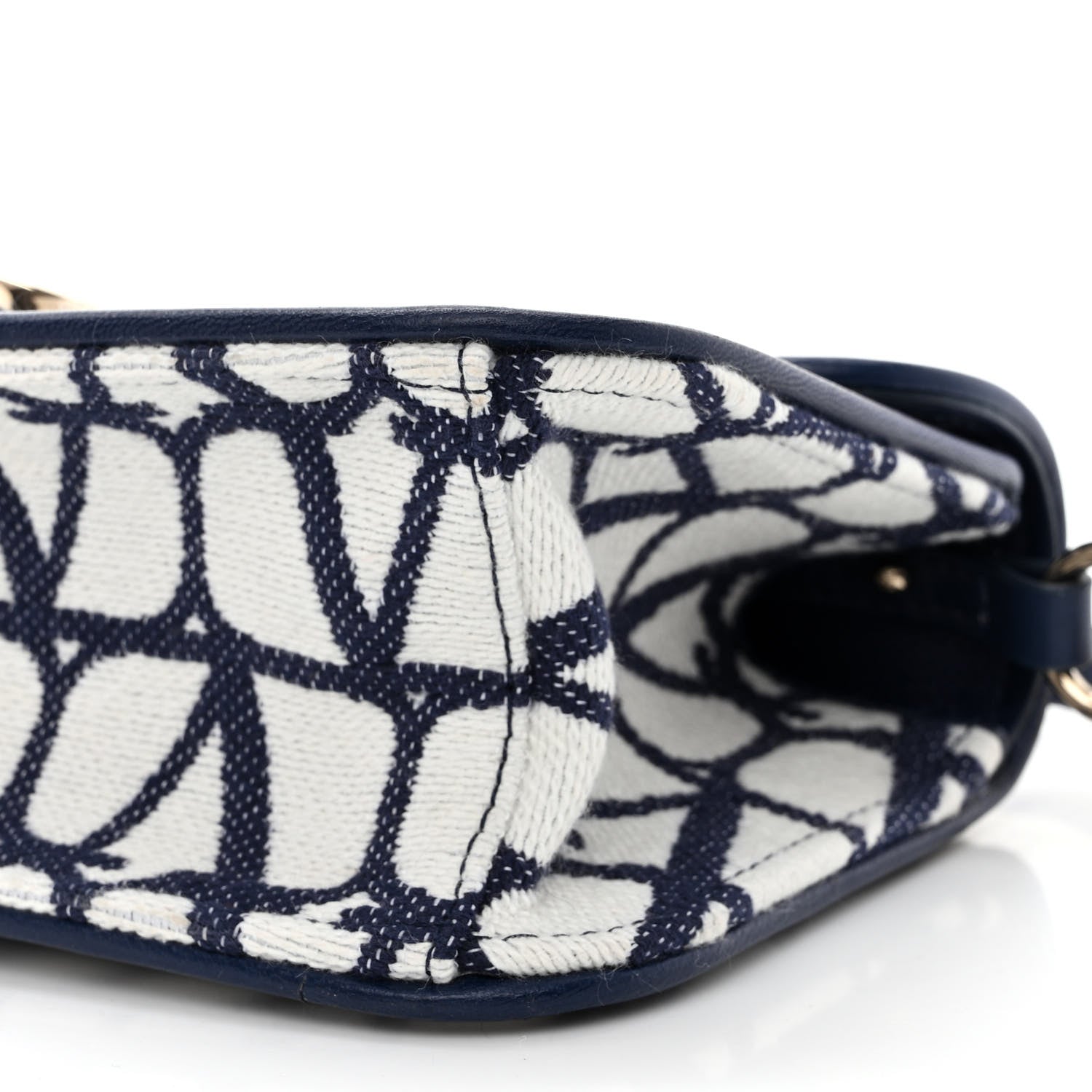 Valentino Garavani Toile Iconographe Cotton Vlogo Loco Shoulder Bag White Worker 12 of 13