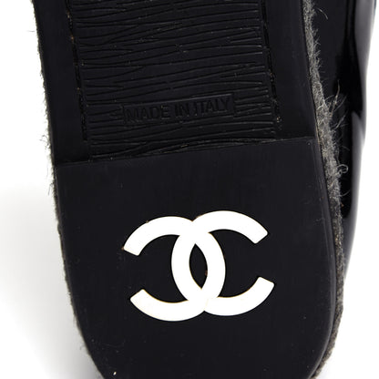 Chanel Patent Calfskin CC Mocassin Loafer Espadrilles 40.5 Black 9 of 10