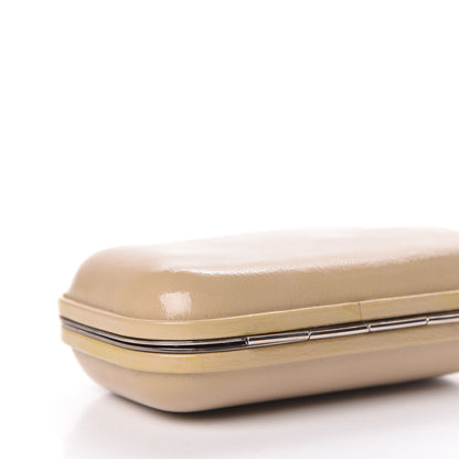 Alexander McQueen Patent Calfskin Skull Box Clutch Beige 8 of 14
