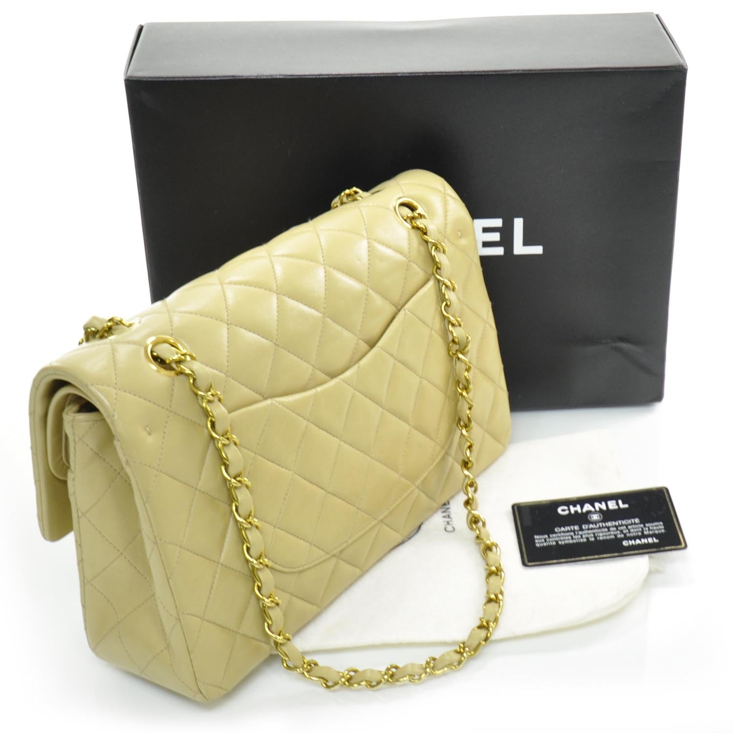 Chanel Lambskin Medium Double Flap Beige 3 of 12
