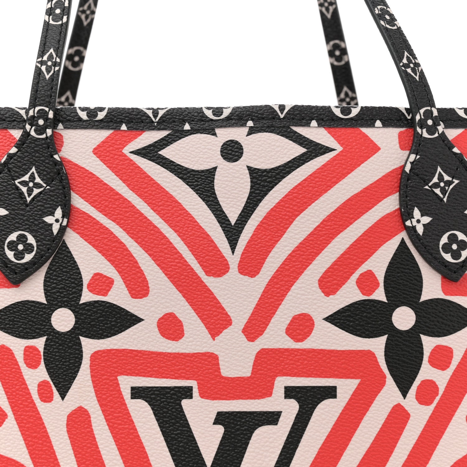 Louis Vuitton Monogram Giant Crafty Neverfull MM Creme Rouge Black 9 of 11